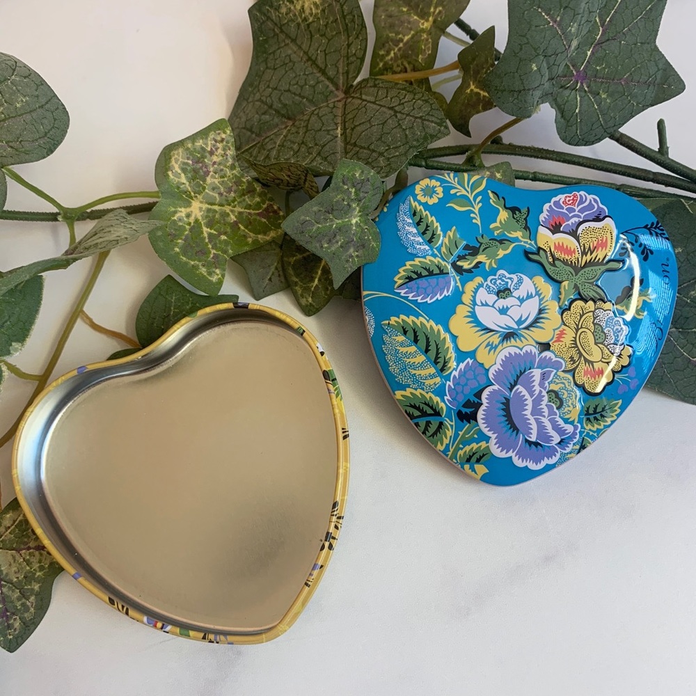 Brighton Floral Heart Shaped Metal Tin Box Jewelry Storage Container